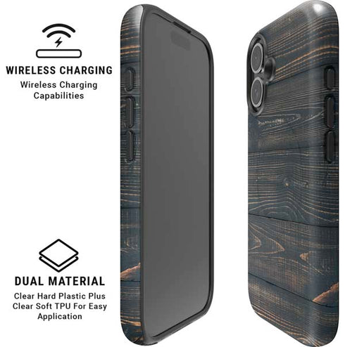 Black Painted Wood iPhone 16 Plus Magsafe Impact Case